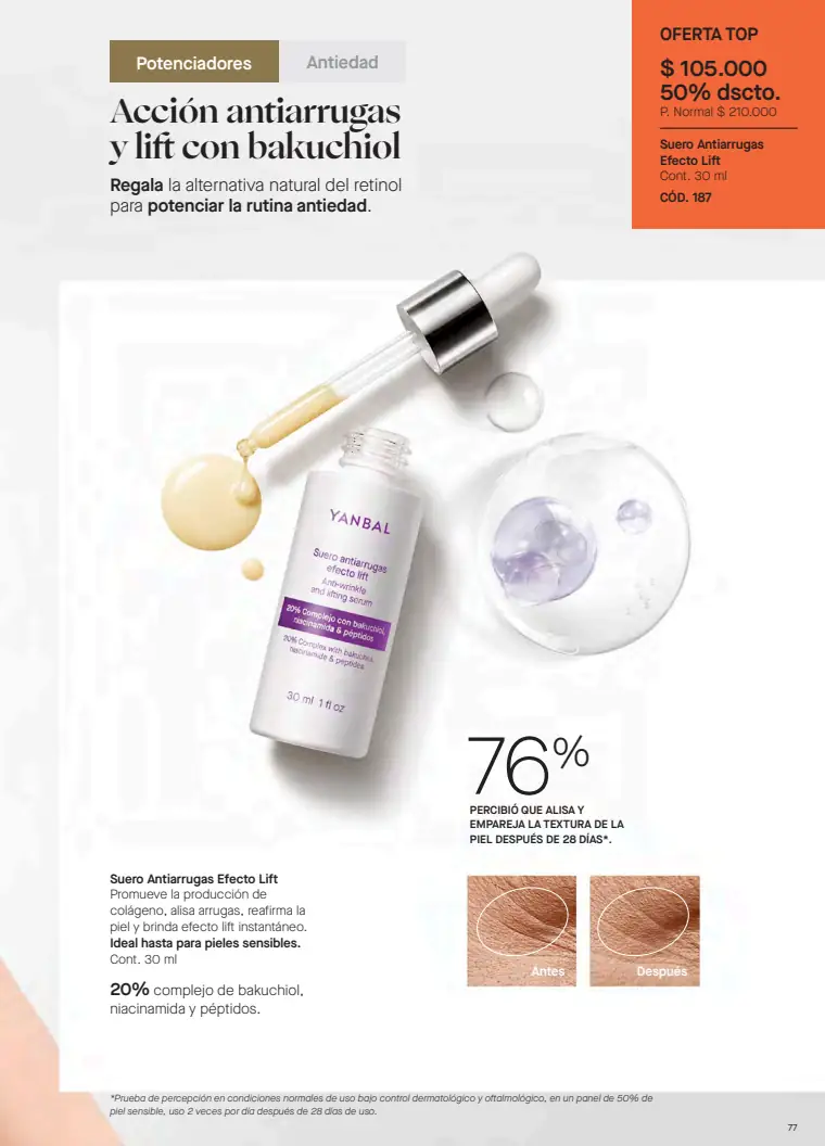 Recorte del catálogo Yanbal C9: Tratamiento facial - pág. 77