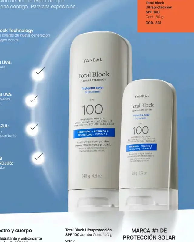 Total Block Ultraprotección SPF 100 Jumbo